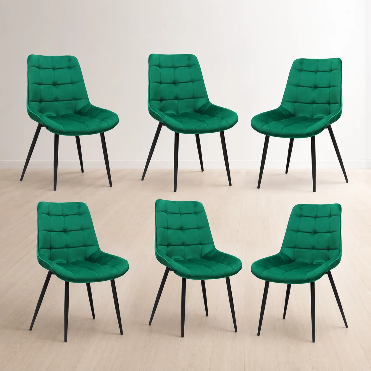 Scaune 6 bucăți Verde — imagine 1