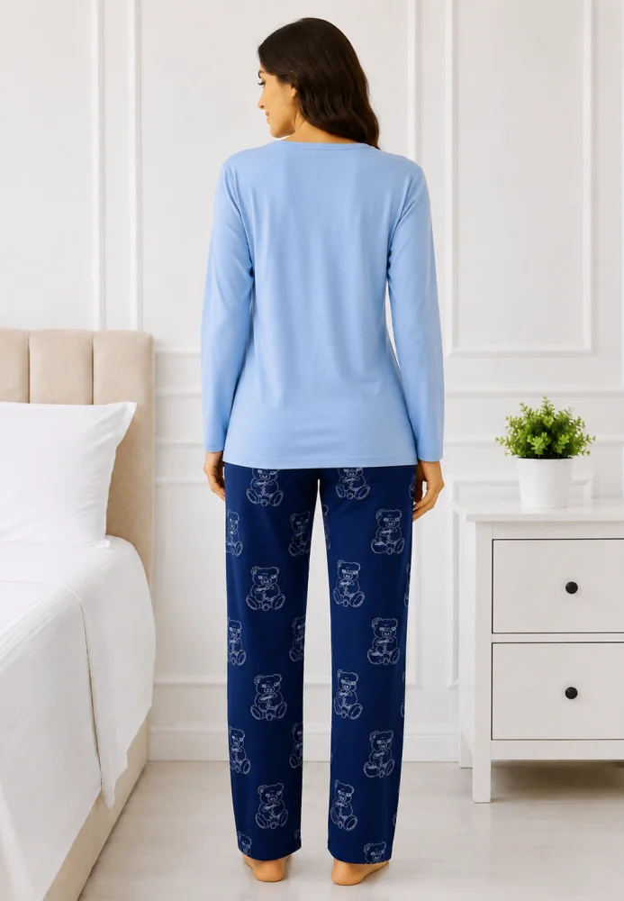 Pijama de Damă Confortabilă cu Imprimeu Ursuleț — imagine 2
