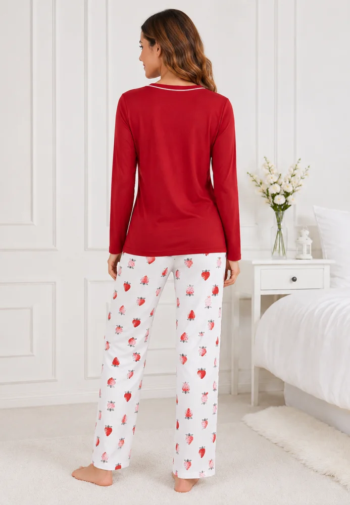 Pijama Damă cu Mâneci Lungi și Pantaloni Lungi