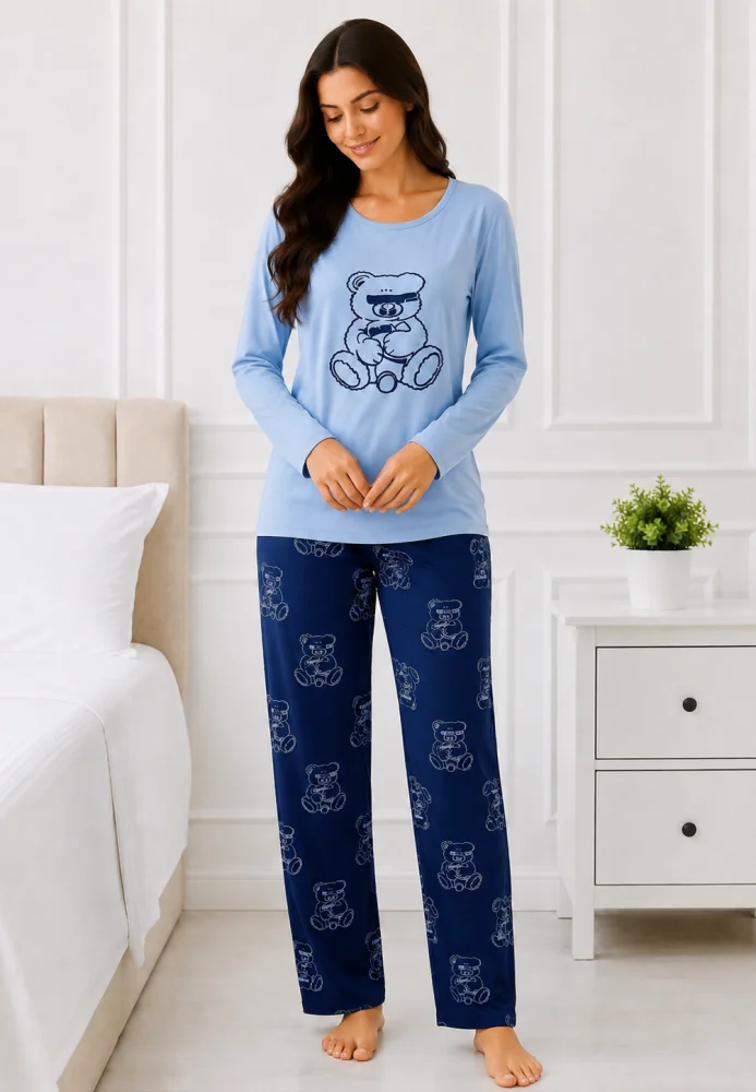 Pijama de Damă Confortabilă cu Imprimeu Ursuleț — imagine 3