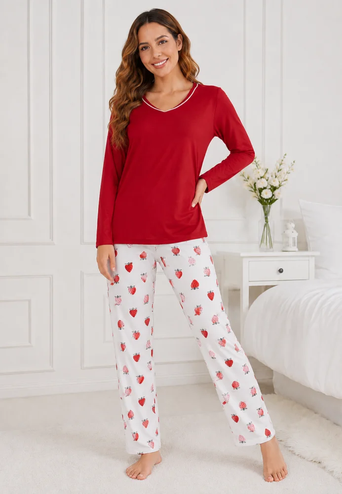 Pijama Damă cu Mâneci Lungi și Pantaloni Lungi — imagine 1