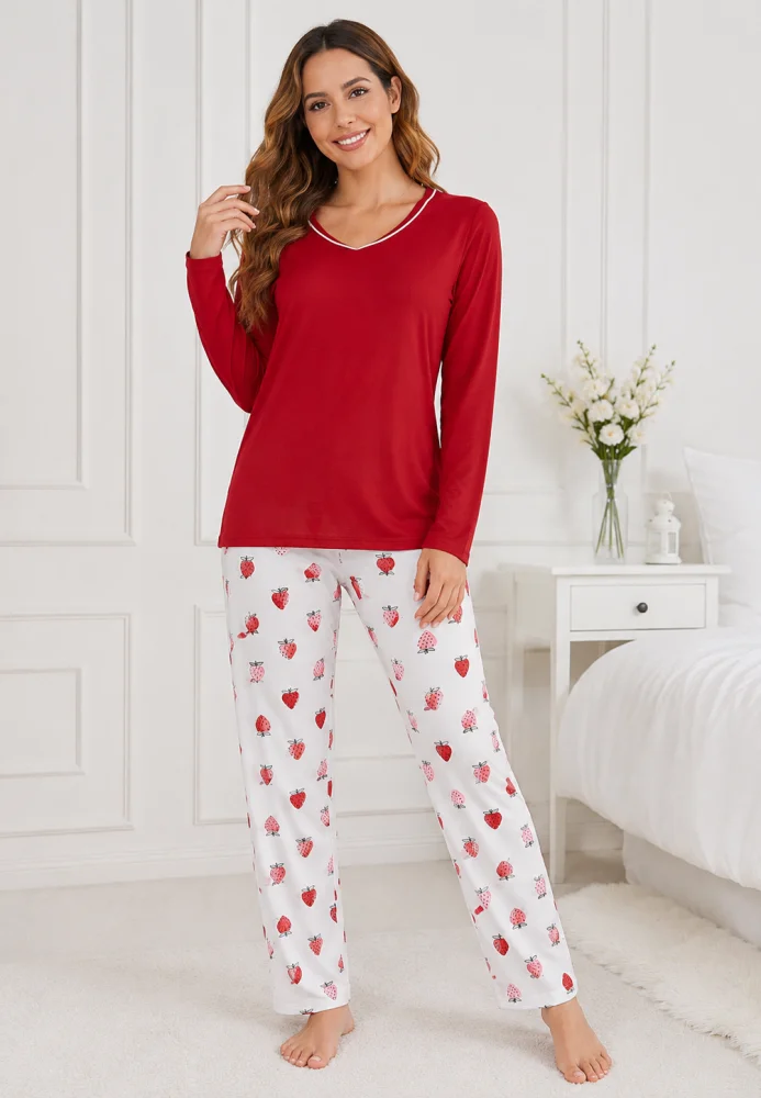 Pijama Damă cu Mâneci Lungi și Pantaloni Lungi — imagine 4
