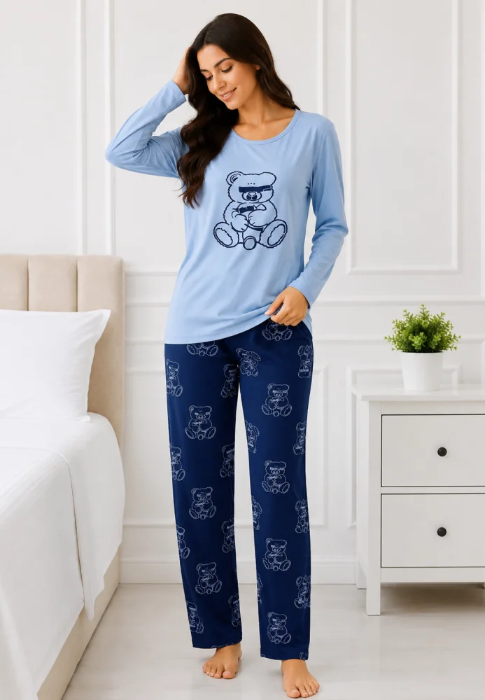 Pijama de Damă Confortabilă cu Imprimeu Ursuleț — imagine 4