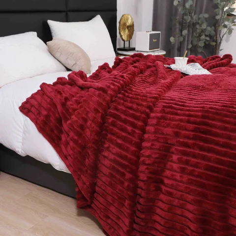 Pătură Pufoasă Cocolino 200 × 230 cm,Bordo — imagine 2