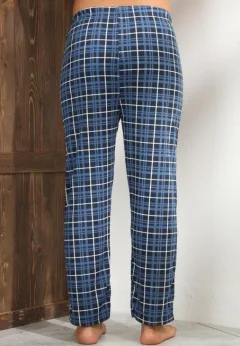 Pantaloni de Pijama Bărbați, Bleumarin cu Alb