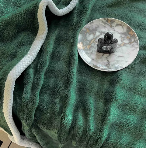Pătură Cocolino 200x230 cm, Tip Blăniță Wave,Verde — imagine 4