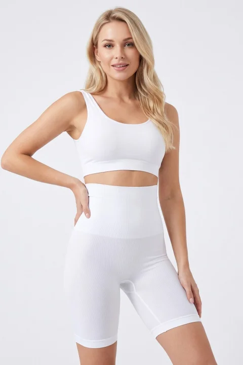 Corset Modelator Damă cu Talie Înaltă,Alb — imagine 1