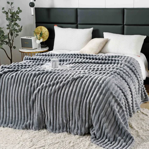 Pătură Pufoasă Cocolino 200 × 230 cm,Gri Deschis — imagine 3