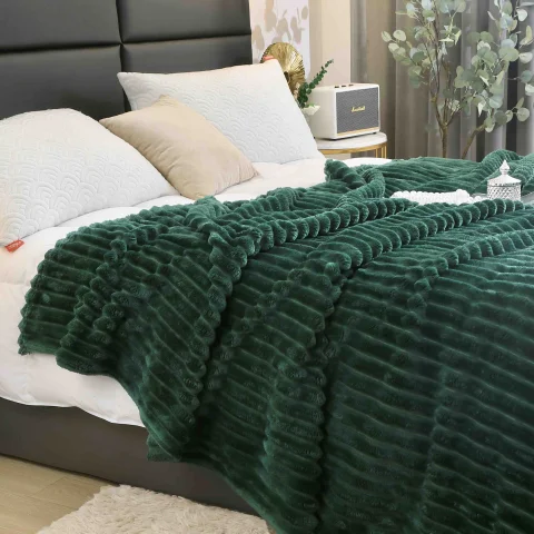 Pătură Pufoasă Cocolino 200 × 230 cm,Verde Inchis — imagine 3