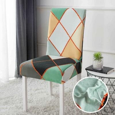 Huse Elastice pentru Scaune, Set 6 Piese, cu Model Colorat