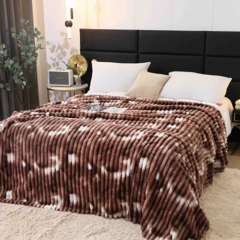 Pătură Pufoasă Cocolino 200 × 230 cm,Maro — imagine 2