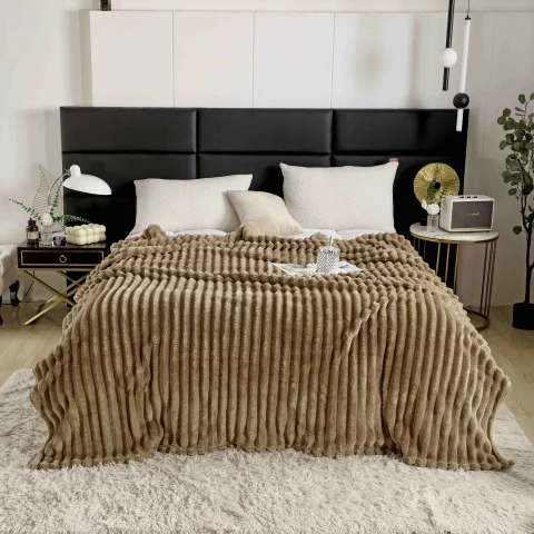 Pătură Pufoasă Cocolino 200 × 230 cm,Maro Deschis — imagine 4