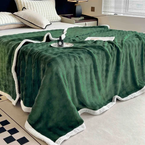 Pătură Cocolino 200x230 cm, Tip Blăniță Wave,Verde — imagine 2