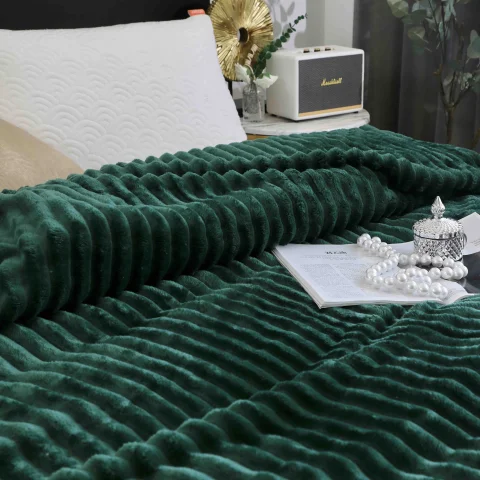 Pătură Pufoasă Cocolino 200 × 230 cm,Verde Inchis — imagine 4