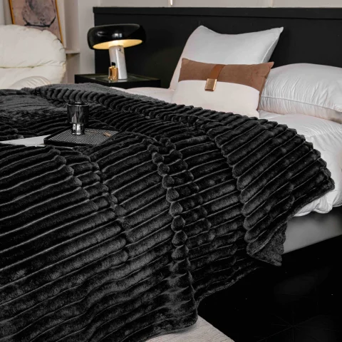 Pătură Pufoasă Cocolino 200 × 230 cm,Negru — imagine 3