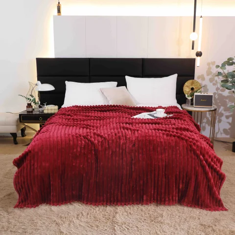 Pătură Pufoasă Cocolino 200 × 230 cm,Bordo — imagine 3