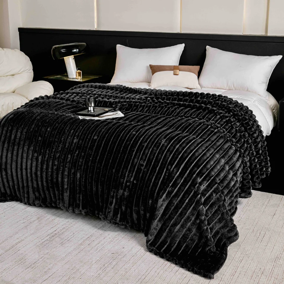 Pătură Pufoasă Cocolino 200 × 230 cm,Negru