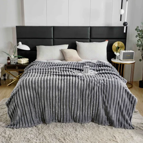 Pătură Pufoasă Cocolino 200 × 230 cm,Gri Deschis — imagine 4