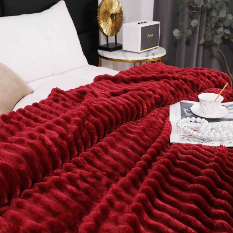 Pătură Pufoasă Cocolino 200 × 230 cm,Bordo — imagine 4