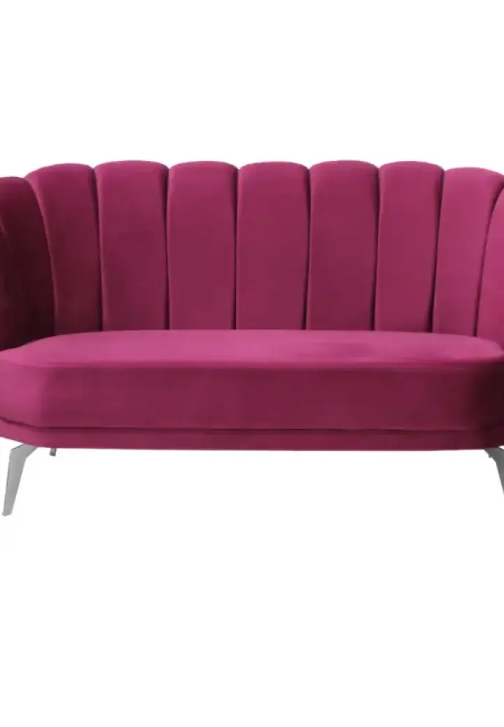 Canapea Lotus Bordo cu Picioare Metalice și Material Textile Baby Face