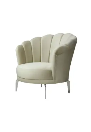 Fotoliu Lotus Crem cu Picioare Metalice