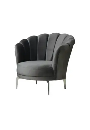 Fotoliu Lotus Gri cu Picioare Metalice