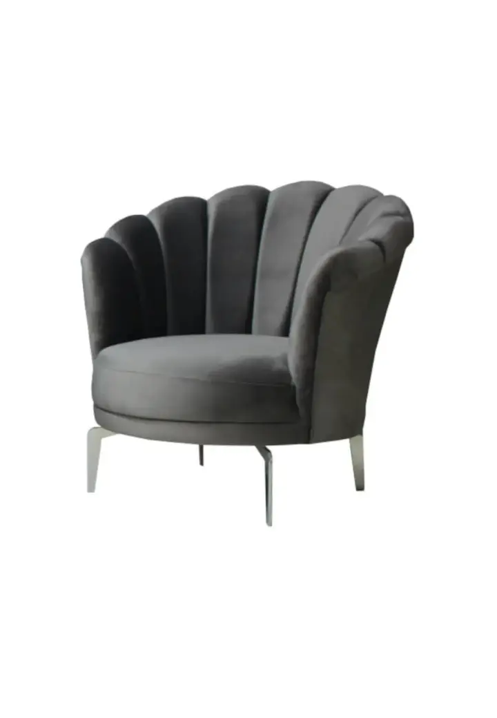 Fotoliu Lotus Gri cu Picioare Metalice