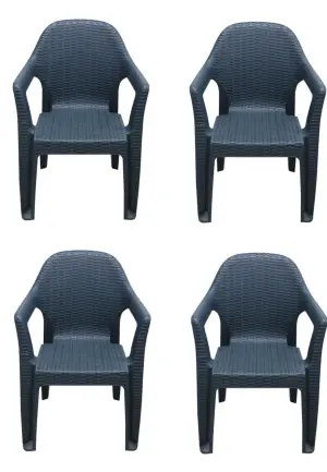 Set 4 Scaune Grădină Polo Gri