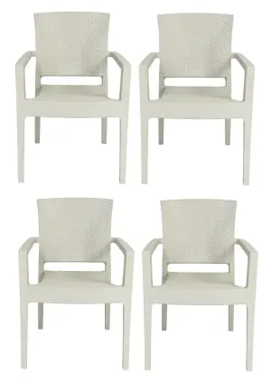 Set 4 Scaune Grădină Vega Crem