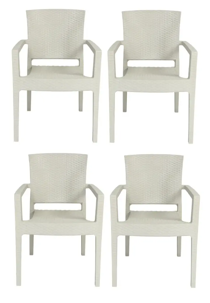 Set 4 Scaune Grădină Vega Crem