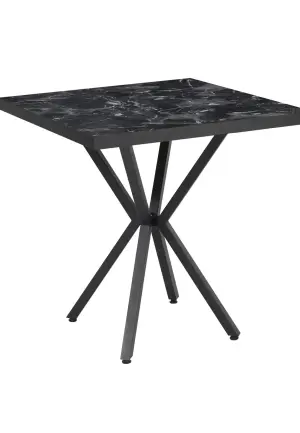 Masă Pătrată Artex Negru Marmorat
