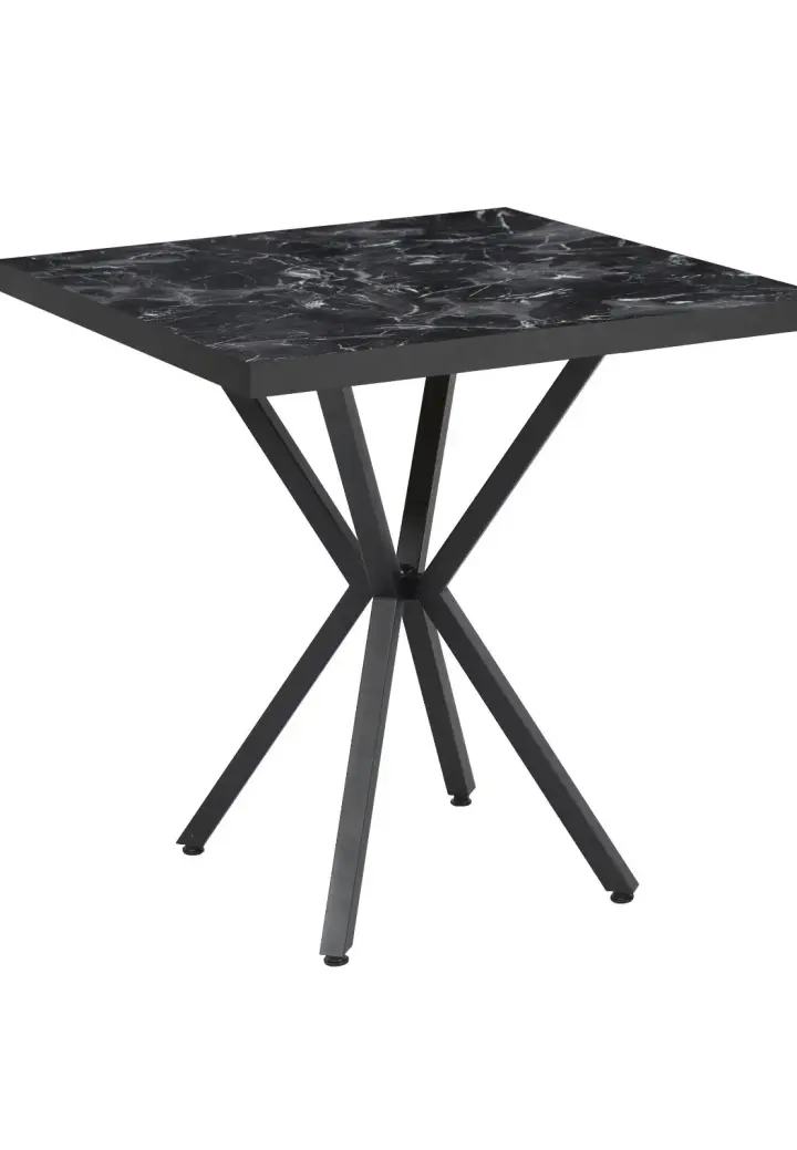 Masă Pătrată Artex Negru Marmorat