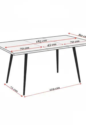 Masă extensibilă Lisabona Albă