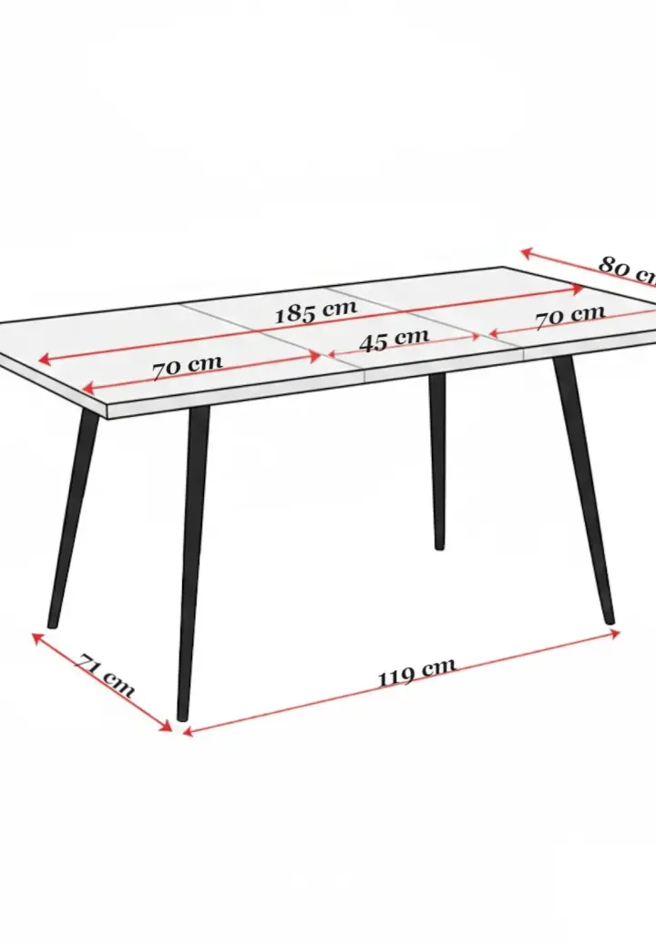 Masă extensibilă Lisabona Albă