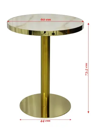 Masa Orion Rotunda cu Picior Auriu