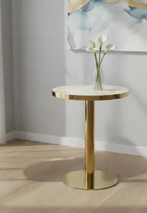 Masa Orion Rotunda cu Picior Auriu
