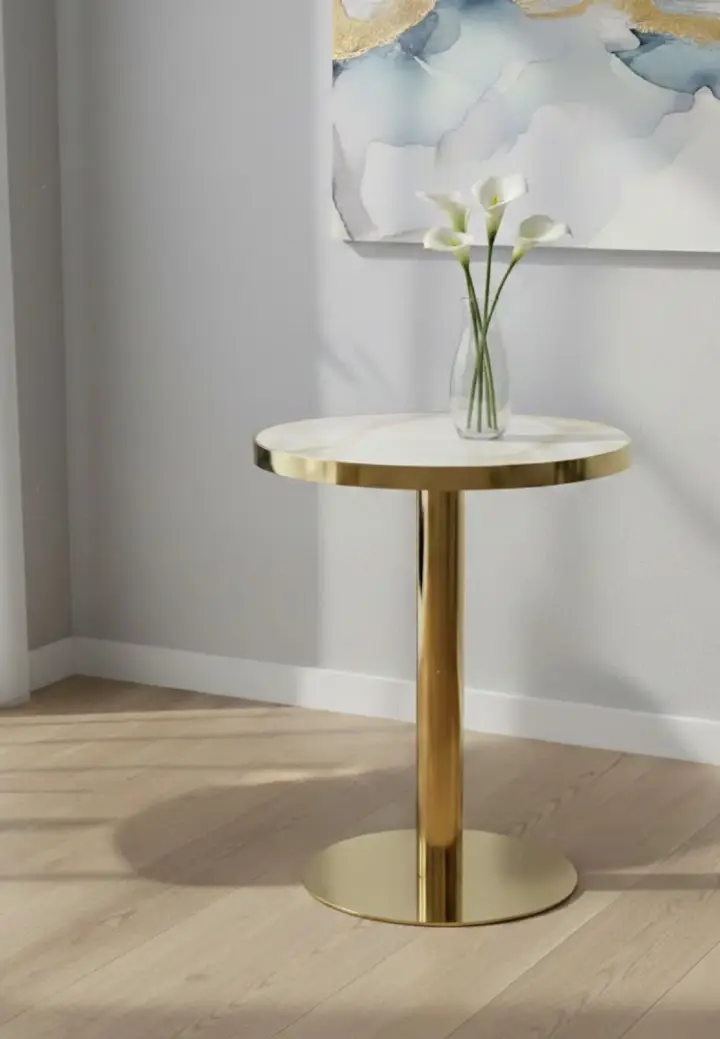 Masa Orion Rotunda cu Picior Auriu