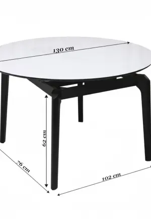 Masă Arhus Negru Rotundă Extensibilă