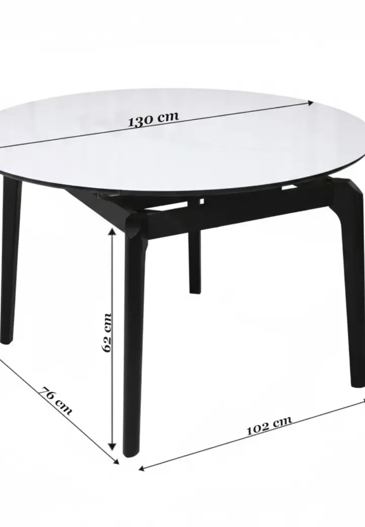 Masă Arhus Negru Rotundă Extensibilă