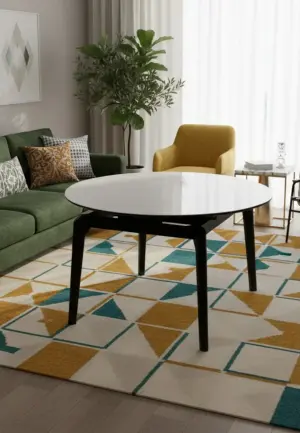 Masă Arhus Negru Rotundă Extensibilă