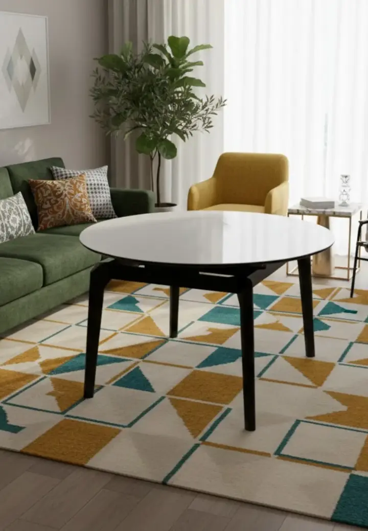 Masă Arhus Negru Rotundă Extensibilă