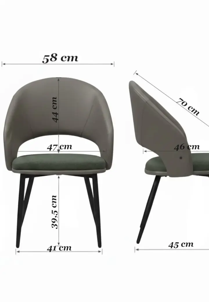 Scaun Magnus Crem Gri Piele Ecologică, Textil