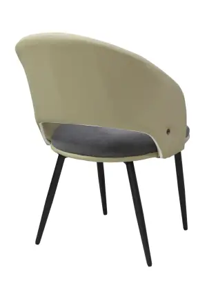 Scaun Magnus Crem Gri Piele Ecologică, Textil