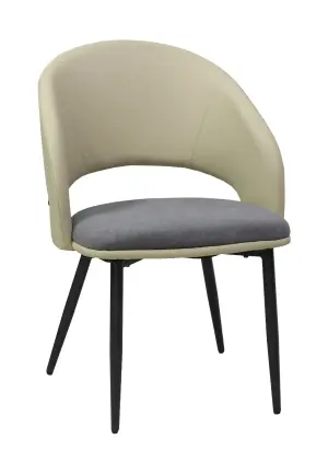 Scaun Magnus Crem Gri Piele Ecologică, Textil