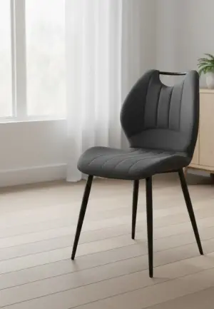 Scaun Topra Gri Inchis Piele Ecologică, Textil