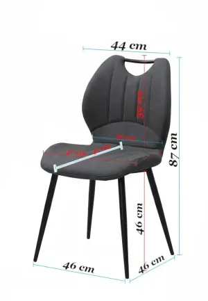 Scaun Topra Gri Inchis Piele Ecologică, Textil