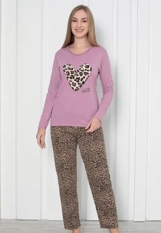 Pijama Damă – Set Lung cu Imprimeu Animal