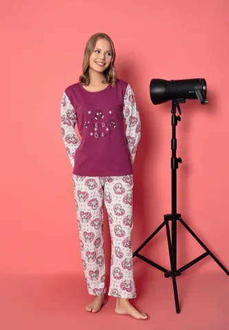 Pijama Damă Confortabilă – Vătuită, Mâneci Lungi, Model Urș