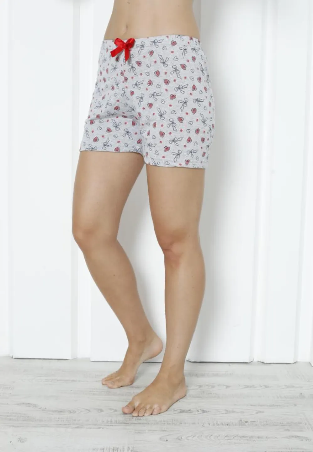 Pantalon Damă Casual – Bumbac, Inimi Roșii, Perfect pentru Acasă - 1