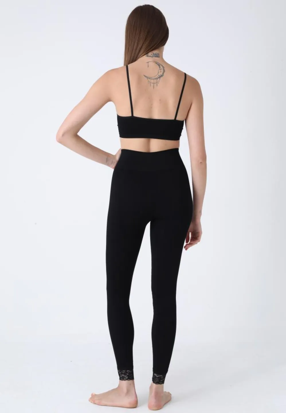 Colanți Damă Modelatori – Design Elegant cu Dantelă la Tiv - 2